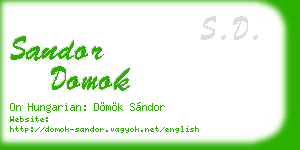 sandor domok business card