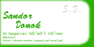 sandor domok business card